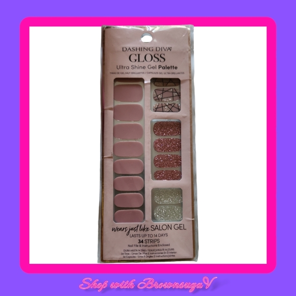 Dashing Diva Gloss Gel Strips Palette Rose Sparkle - Picture 1 of 1